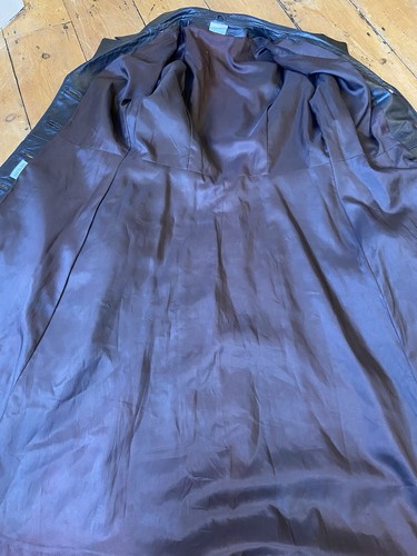 Ladies Vintage Full Length Leather Trench Coat Belted Waist - Picture 10 of 10