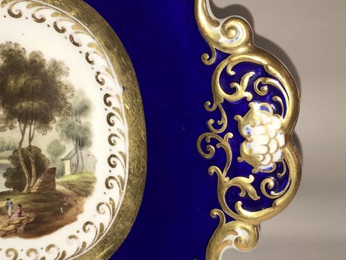 Staffordshire Porzellan bemaltes Tablett Schloss Chillon am Genfer See 1840’er - Bild 4 von 7