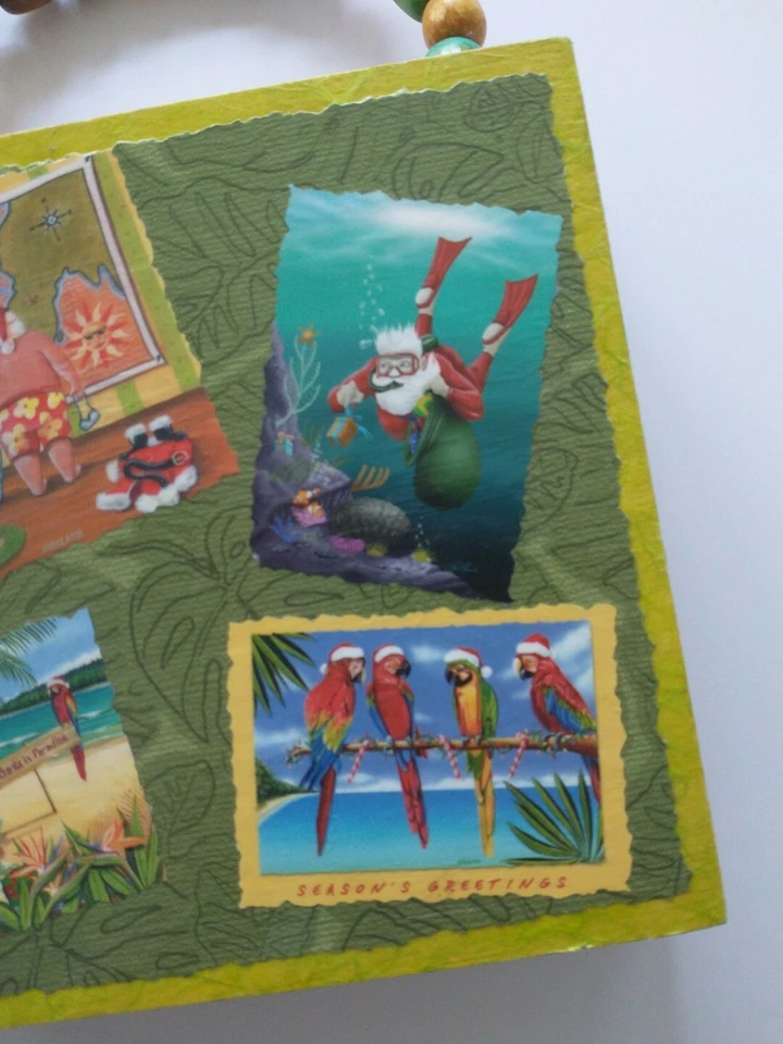 Antiga La Perla Habana Bolsa Caixa de Charuto Feita Sob Medida Natal Havaiano Contas de Papai Noel - Imagem 4 de 4