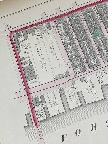 1874 Boston Map Ward 7 ~ Fort Point Channel, Passenger & Freight Depots, Lumber - Picture 15 of 24