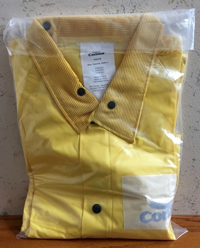 Condor PVC Rain Coat, Snap Front, Pockets, Detachable Hood, Corduroy Collar NEW - Picture 5 of 5