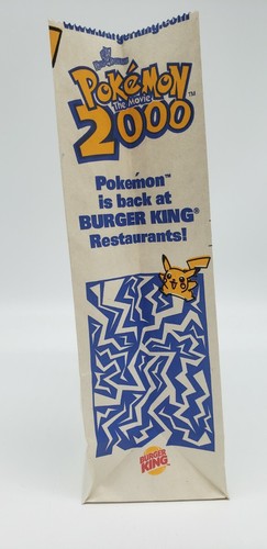 Pokemon Vintage 1999 Burger King Paper Kids Meal Bag Pikachu Mew Nidoking Meowth - Picture 31 of 32