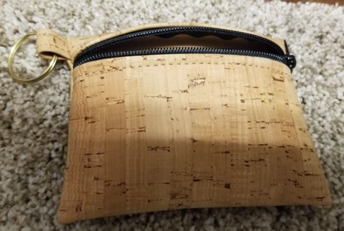 Natalie Therése Cork Wallet, coin purse, keychain 4.75" x 3.75" - Picture 4 of 4
