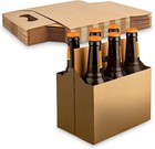 MT Products Brown Cardboard 6 Pack Drink Carrier/Bottle Holder - Pack of 10