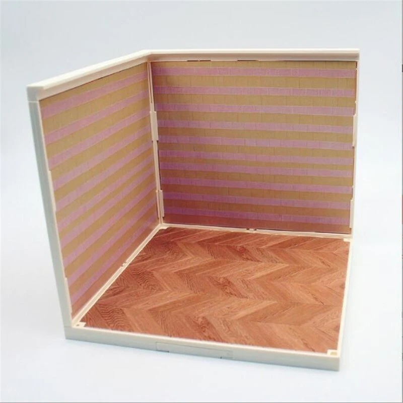 Dolls House 1:24 Miniatures Room Box DIY Display Scene Wall Floor Open Room - Image 3 of 4