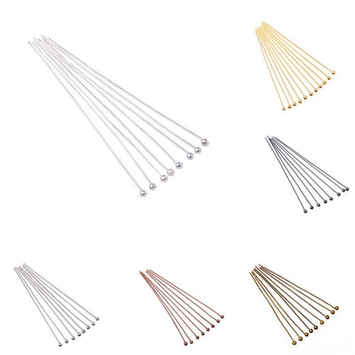 Perline placcate argento fai da te 16-50 mm spille creazione gioielli oggetti spille testa - Foto 4 di 13