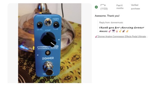 🎸Donner Analog Kompressor Effektpedal Ultimate Comp Dual Mode Klassischer Sound - Bild 9 von 13