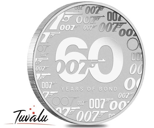 James Bond 007 Tuvalu 1 Dollar 2022 Silver Coin - Picture 2 of 3