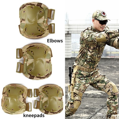 4Stk Taktische Knieschützer & Ellbogenschützer Knieschoner Militär Combat Schutz - Bild 8 von 17
