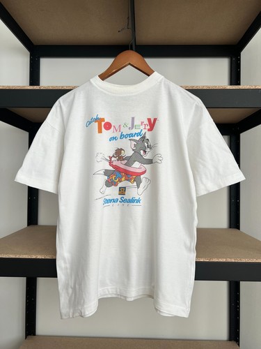 Vintage 1993 Tom and Jerry on Board Cartoon White T-shirt