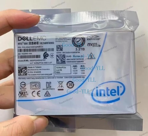 Intel P4610 3.2TB SSD DELL 2.5; NVME U.2 PCIe Solid State Drive SSDPE2KE032T8T
