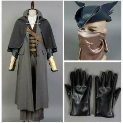 Bloodborne Cosplay Disfraz Conjunto Completo El Cazador Negro Cosplay Sombrero Chaqueta