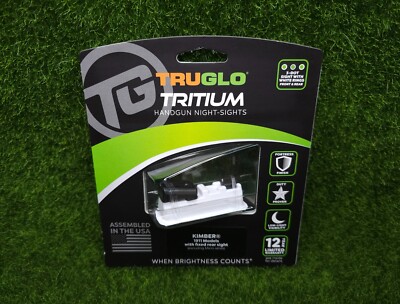 TruGlo Tritium Night Sight Set White/Green Front & Rear for Kimber 1911 - TG231K