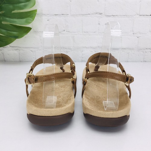 Vionic Kirra T Strap Tan Brown Leather Slingback Thong Sandals Women size 8 - Picture 6 of 12