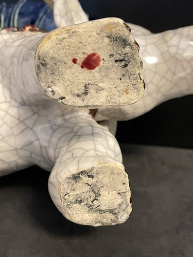 Chinese White Crackle Glaze Raku Elephant Statue Lotus Bowl - Picture 12 of 18