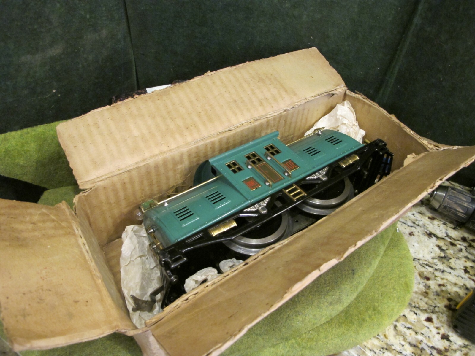 Lionel 10E eléctrica Loco centro Cab Pavo Real calibre estándar con ob Lionel 10E eléctrica Loco centro Cab Pavo Real calibre estándar con ob