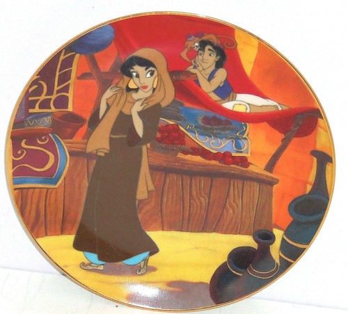 Disney Aladdin Jasmine Genio Príncipe Ali Coleccionista Plato Bradford Exchange 1994 - Imagen 2 de 10