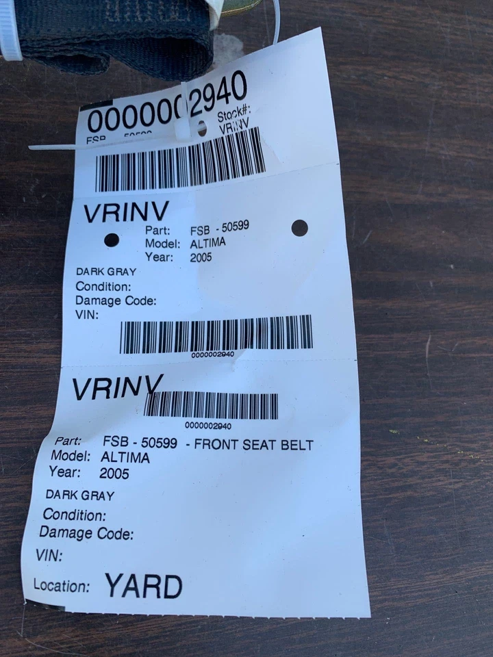 ✅ Cinturón de seguridad delantero Nissan Altima 2006 OEM Foto 4 de 4