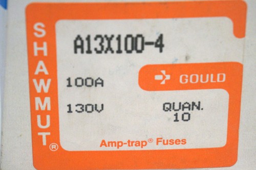 10 NEW GOULD SHAWMUT A13X100-4 FUSES 100A 130V A13X1004 - Picture 4 of 5