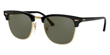 Ray-Ban Clubmaster Polished Black Frame /G15 Green Polarized RB3016 901-5855 NEW