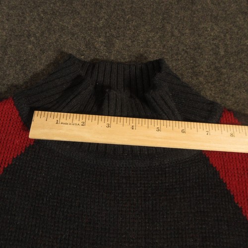 Phat Farm Sweater Mens XXL Pullover Black Red Stripes Long Sleeve Mock Neck - Picture 7 of 12
