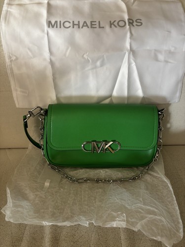 Borsa Michael Kors Verde 30F2S7PC2L PALM MD CONV POUCHETTE SHLDRLEATHER - Foto 3 di 11