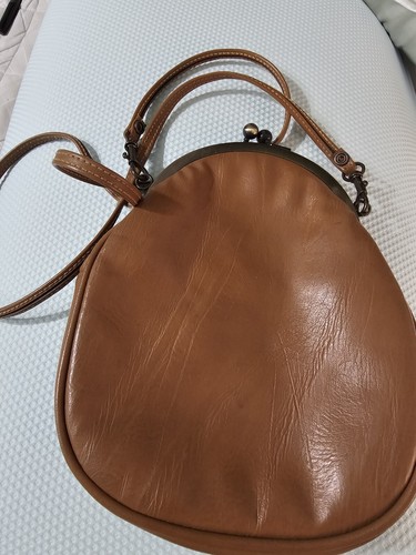 Capezio Vintage KISS Lock Faux Leather Crossbody Bag - Picture 2 of 7