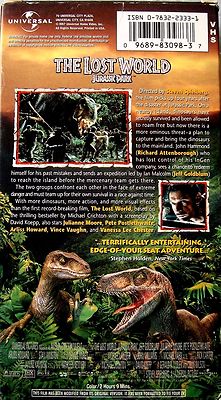 Jurassic Park: The Lost World (VINTAGE, VHS, 1997, GD) Jeff