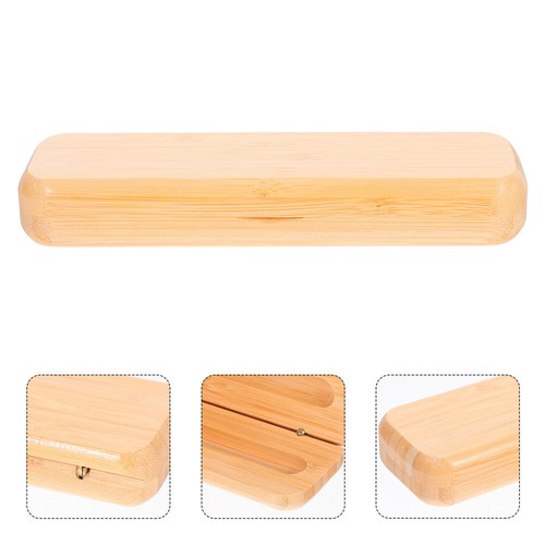Stationery Pouch Wooden Pencil Box Stationary Case Organizer Wood Gift Case - Picture 12 of 12
