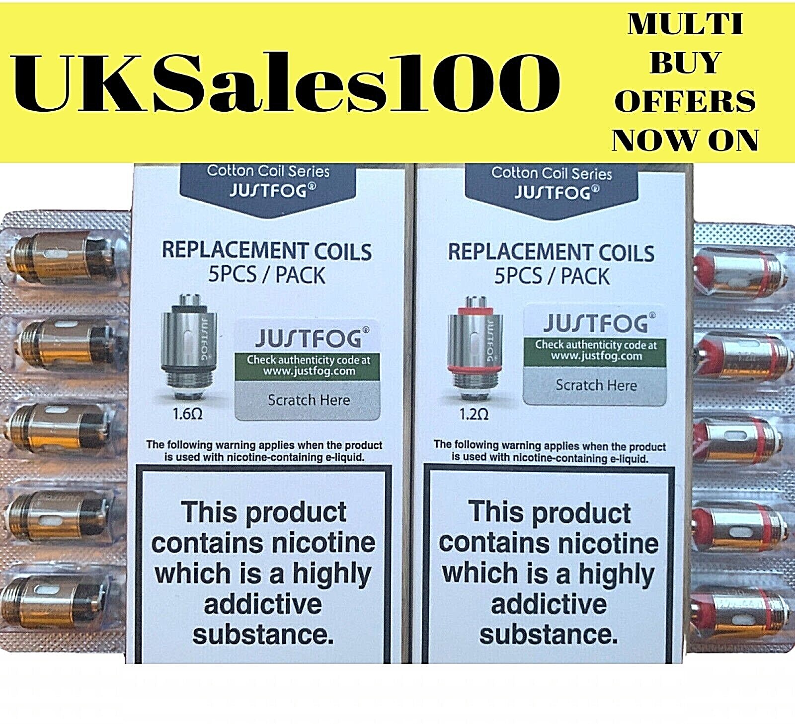 JustFog Replacement Coils For Q16 Q14 S14 G14 C14 P14 P16 P16A UK