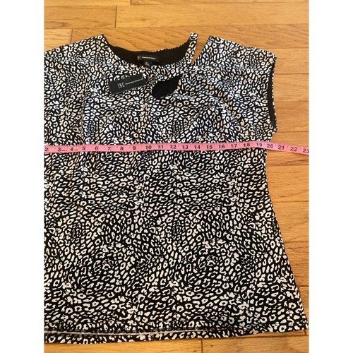 NUEVO CON ETIQUETAS International Concepts Mujer Camisa Negra Manga Corte Hombro Blusa XL - Imagen 4 de 8