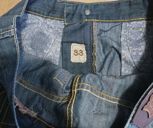 Monarchy Jeans Mens 33x32 Blue Denim Dark Wash Distressed Skater Grunge Y2K - Picture 2 of 15