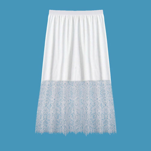Damen Blumen Spitze Halber Slip Unter Kleider Rock Safety Unterrock Casual Chic - Bild 8 von 14