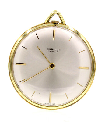 SARCAR Geneve Swiss Made Thin Yellow Gold plated Pocket Watch