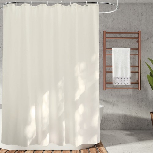 Waterproof Fabric Heavy Duty Shower Curtain Liner White/Gray 39 x 78in - Picture 8 of 25
