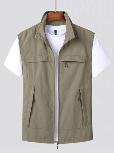 🎽🎽Herren Weste Ärmellose Jacke Sportlich Lässig Reißverschluss Weste Schnell - Bild 6 von 16