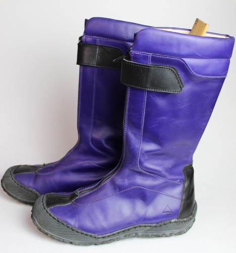 Angulus Denmark lila Leder Stiefel hoher Frontreißverschluss schwarze Akzente Gr. 36/6 - Bild 5 von 9