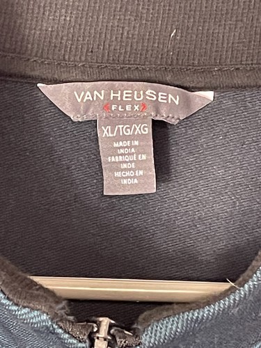 Van Heusen Flex Fleece Sweater Classic Fit Knit 1/4 Zip Pullover Blue Size XL - Picture 3 of 12