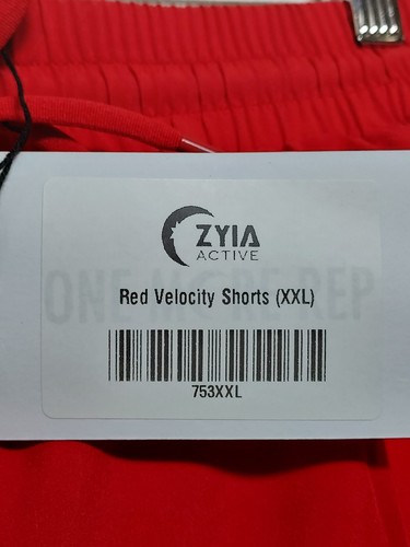 NWT ZYIA Active Shorts Womens Sz XXL Running Walking Red Velocity Pocket Stretch - Picture 15 of 21