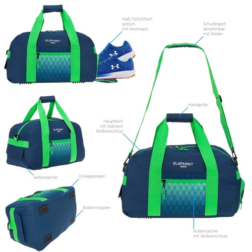 Schulrucksack 3 T Set Elephant Signature Hero Rucksack Sporttasche Mäppchen Box - Bild 39 von 48