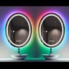 32x24" Oval LED Bathroom Mirror Double Lights with 14 Lighting Color Anti-fog US