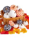 112Pcs Fall Party Decoration Kit 12Pcs Artificial Pumpkin 100pcs Maple Leaves