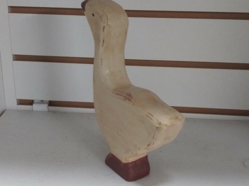 Vintage Wood Goose Decor Wood Sculpture Cute - Picture 5 of 9