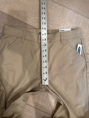 Old Navy Skinny Fit Khaki Pants Size 16 Beige Stretch Cotton Blend For Youth Gir - Picture 3 of 8