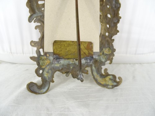 Antiguo marco de bronce francés estilo regeneración ángel y quimera siglo XIX - Imagen 14 de 16