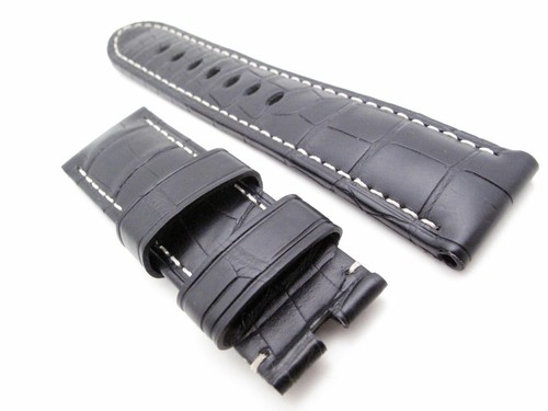 Correa de cocodrilo Panerai NEGRA REGULAR 24mm / 22mm Hebilla TANG 125mm / 75mm - Imagen 4 de 5
