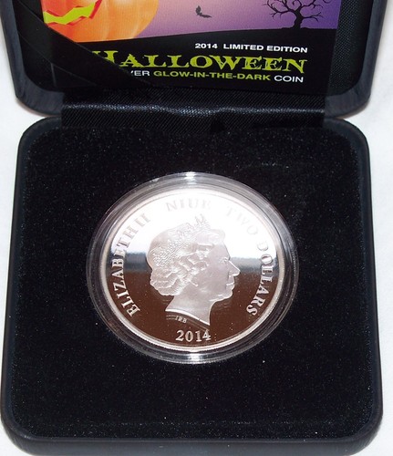 NIUE HALLOWEEN JACK-O-LANTERN, WITCH, HAUNTED HOUSE, GHOST - SILVER COIN SET MIB - Bild 4 von 14