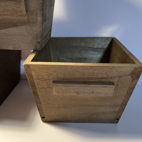 Ashland Square Wood Containers Storage Crate Decor - 2 Large 3 Small Set Of 5 - Picture 8 of 13
