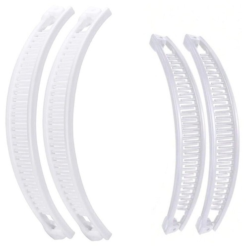 Large Banana Hair Clip Tort Twisted Long Fish Comb Grip UK Seller clear & white - Picture 16 of 21