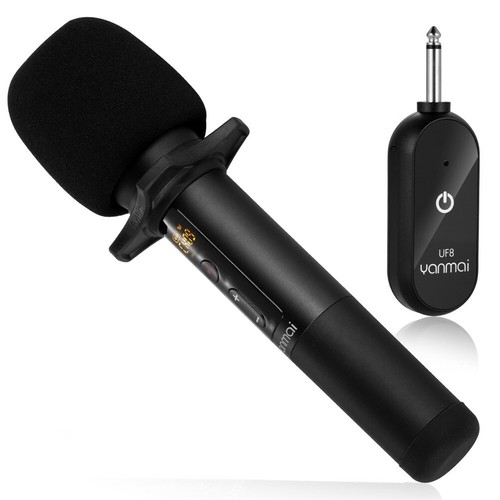 Wireless Microphone Metal Cordless Handheld Microphone with Receiver System Set - Picture 8 of 9